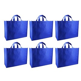 CYMA Reusable Gift Bags, Large, 6 Pack, (Royal Blue)