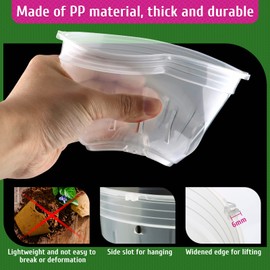 REMIAWY Orchid Pot, 9 Pack Orchid Pots with Holes, 3 Each of 4.8, 5.7 and 6.4 Inch Clear Flower Planter for Repotting, Plastic Slotted Nursery Planters Indoor Outdoor