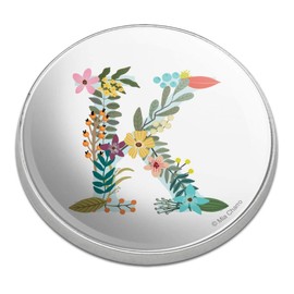 GRAPHICS & MORE Letter K Floral Monogram Initial Golfing Premium Metal Golf Ball Marker