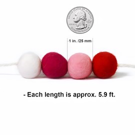 Felt Rainbow Pom Pom Garland – 100% Wool, 6.5 FT, 24 Pom-Poms – Classroom Decorations, Back to School Decorations, Colorful Classroom Decor, Bulletin Board Decorations, Teacher Classroom Decorations