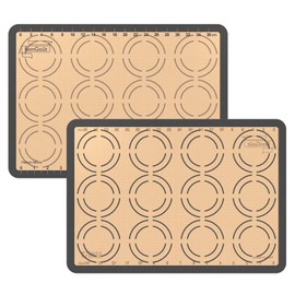 2 Pieces Silicone Baking Mat Set - Non Stick Food Safe, Silicone Fondant Sheet, Non Slip Pastry Mat Easy to Clean