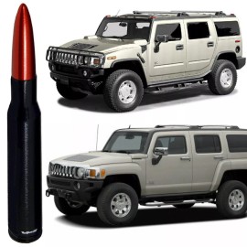 VMS RACING Black with Red Tip 50 Cal Bullet Antenna for Hummer H2 and H3 Billet Aluminum
