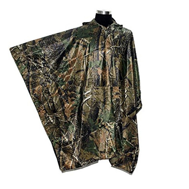 OneTigris かっこいい ファッション多機能キャンプマット レインコート ミリタリーカムフラージュ 迷彩柄ポンチョ 男女兼用 フリーサイズ