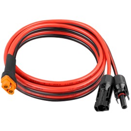 Solar Panel Adapter Cable to XT60i 6FT - 10AWG XT60i Female Solar Cable Tinned Copper Wire with PVC Jacket, XT60i Solar Extension Cable for Power Station and Portable Generator