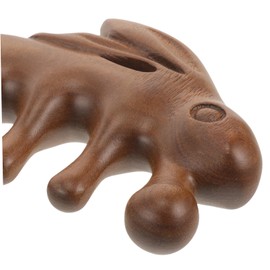 PartyKindom Wooden Massage Comb, Wooden Comb, Hand Massager, Scalp Comb Made of Natural Wood, Gua Sha Comb Made of Wood, Body Massager, Thai Massager, Sandalwood, Cute Rabbit