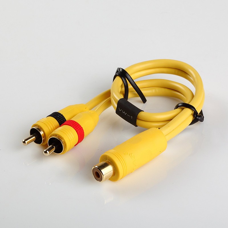 1FT Stereo Jack to 2 Male RCA Plug Adapter Audio