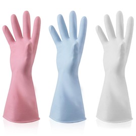 SSKHE Reusable Cleaning Gloves 3 Pairs Reusable Scented Household Gloves Washing Up Gloves Cleaning Gloves Non-Slip Waterproof Gloves for Kitchen Waterproof Household Gloves for Laundry Gardening