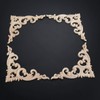 MUXSAM 4Pcs 15cm Wood Carved Unpainted Sharp Corner Onlay Applique