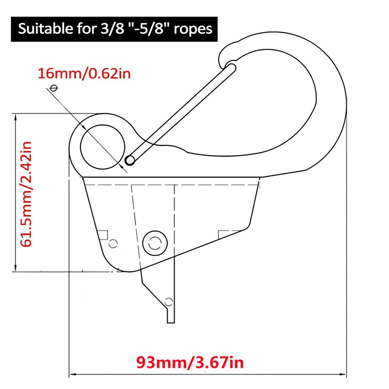 HAIWEN Boat Anchor Hook Sliding Hook,Stainless Steel 316 Knotless Anchor