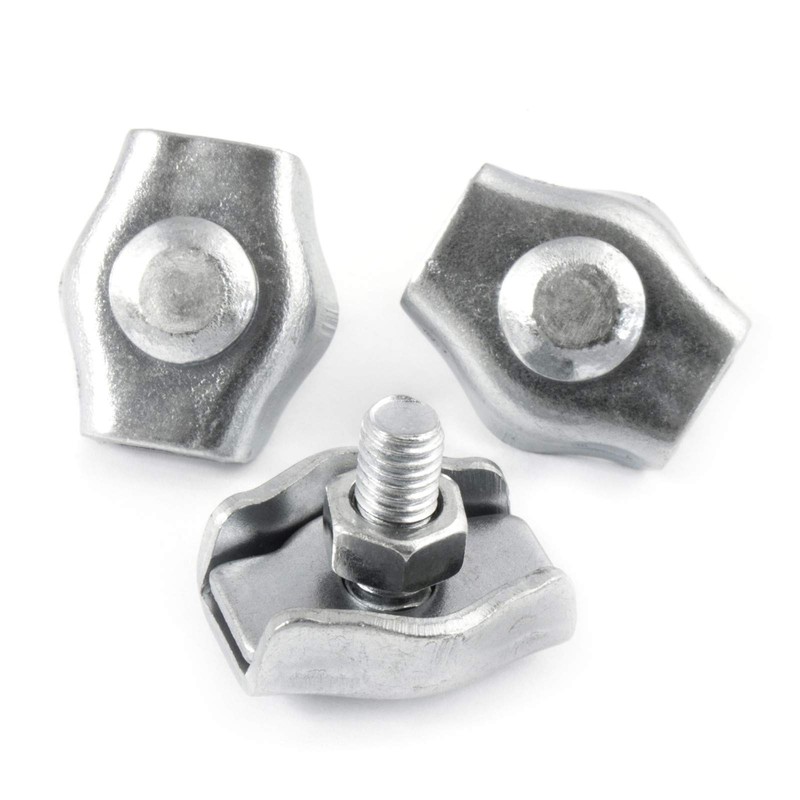 5 pcs galvanised Steel simplex Wire Rope Clip 8mm