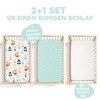 2 x Fitted Sheets Made of 100% Cotton with Elastic