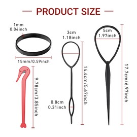 Hanyousheng Pack of 1000 Elastic Hair Bobbles Small Hair Tail Tools for Girls Lady Doll Hair Styling with 1 Piece Hair Band Cutter Remover + 2 Braiding Aid Hair (Black)