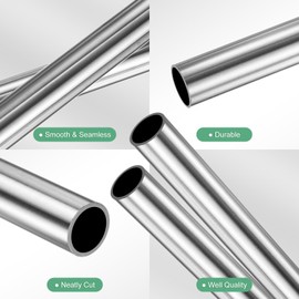 M METERXITY 2-Pack 300mm 304 Stainless Steel Tube, 12mm OD 1mm Wall Thickness Seamless Stainless Steel Tubing for Construction/Machining/DIY Crafting, Metal Straight Pipe [0.47x0.04x11.8IN]