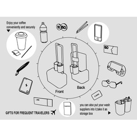 riemot Luggage Travel Cup Holder Free Hand Drink Caddy - Hold Two Coffee Mugs - Fits Roll on Suitcase Handles - Gifts for Flight Attendants Travel Essentials Luggage Accessories Leopard