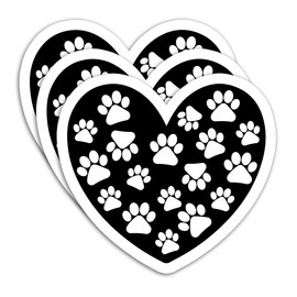 (3PCS) Dog Paw Sticker Paw Print Dog Sticker, Waterproof Vinyl Decal for Laptops, Tumblers, Water Bottles, Scrapbooks, Gift for Pet Lovers, Size 3" x 2.7 "