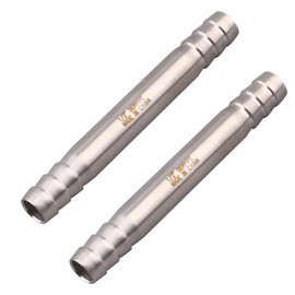DERPIPE Stainless Steel 1/2" Hose Barb, straight splice extend tubing fitting, union coupling fitting (Pack of 2)