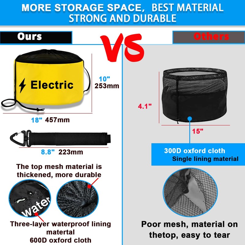 UNXMRFF 1-Pack RV Hose Storage Bag with Drawstring Mesh Top,