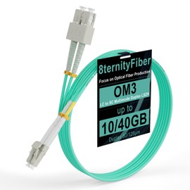 8ternityFiber-OM3 Multimode Fiber LC to SC 2M/7FT, 10/40GB Fiber Patch Cable Multimode Duplex 50/125um, Length Options: 1m-30m, 2mm LSZH