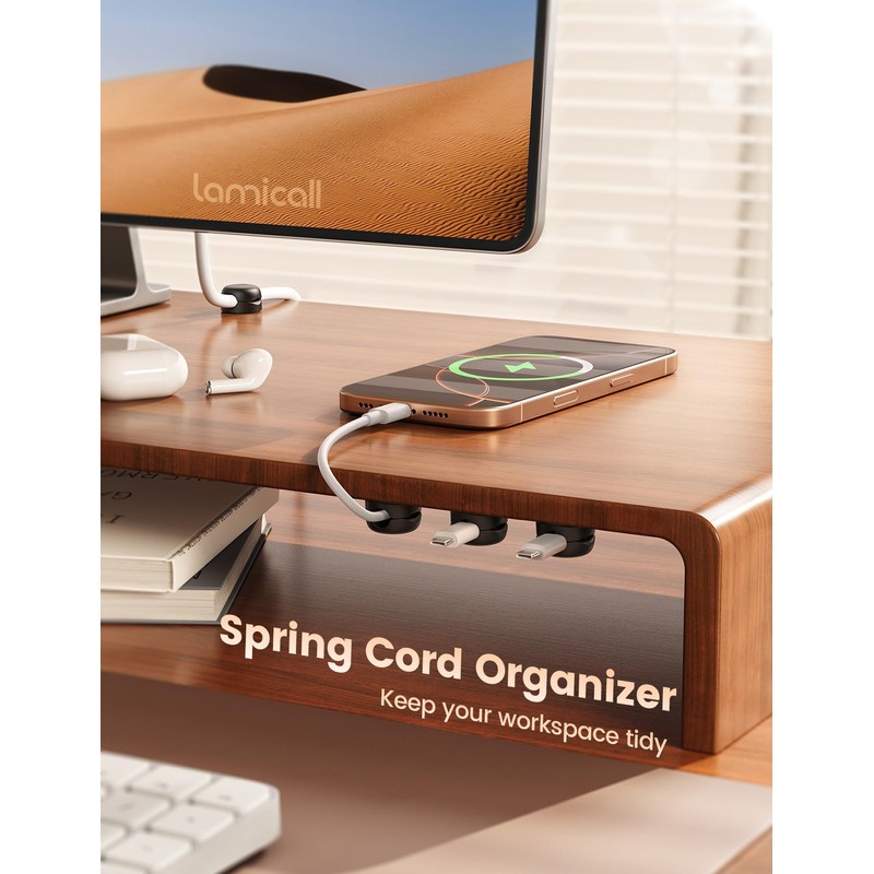 Lamicall Cable Clips, Spring Cord Organizer Holder - 6Pack Latest