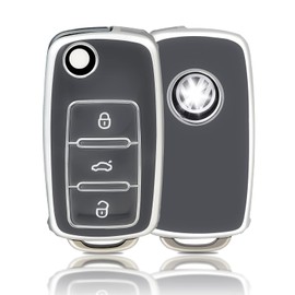OFFCURVE OFFCURVE Autoschlssel Hlle Schlsselhlle, Schlsselcover Schlssel hlle Schlsselgeh?use 3 Tasten Passt fr VW Volkswagen Up Caddy Jetta Golf 4/5/6 Polo Scirocco Multivan T5 Sharan Skoda Seat