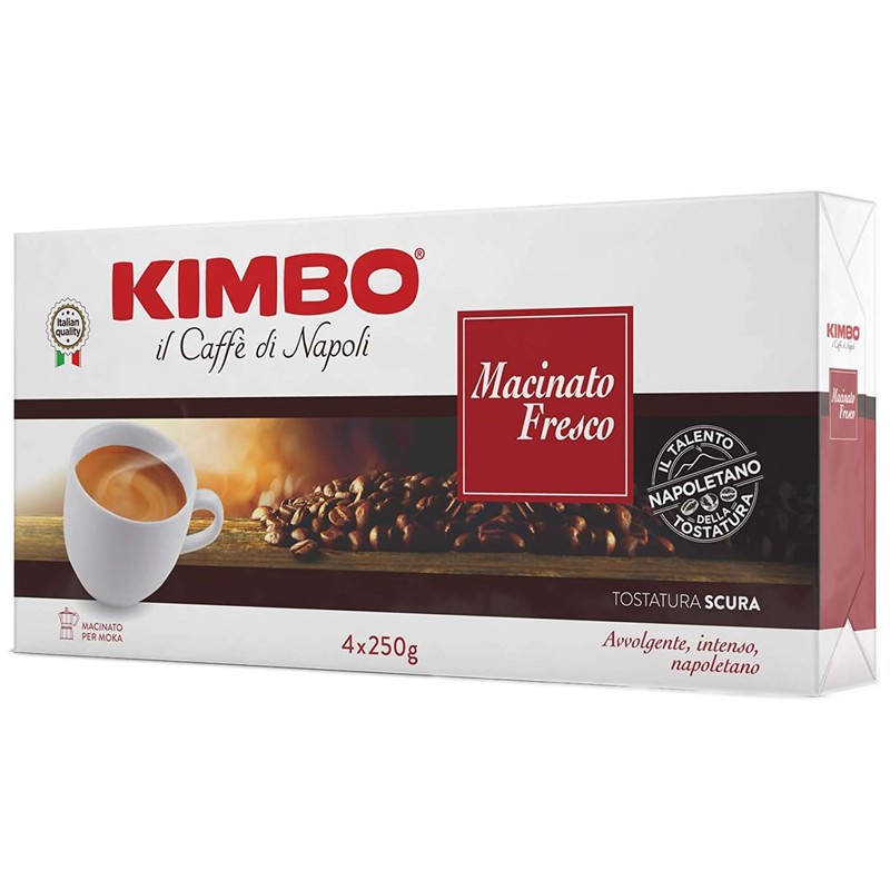 Kimbo Macinato Fresco 4 buste da 250g Imported from Italy