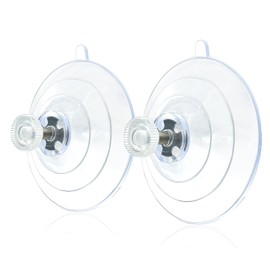 WENMIXER Suction Cups for Window Bird Feeders, 2.48"/63mm Clear PVC Strong Suction Pads with Screw Nut, Removable & Reusable Suction Cups for Wall, Window Hanging (2 Pcs)