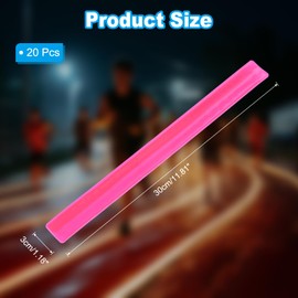 PATIKIL Reflective Slap Bands, 20 Pcs Reflector Band Snap Bracelet Armbands High Visibility Safety Reflectors Wrist Strap Strips for Night Jogging Cycling Running Hiking, Pink