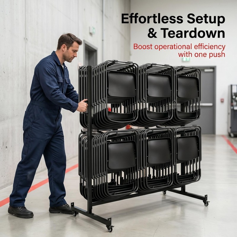 Heavy Duty Folding Chair Cart & Table Cart with Locking