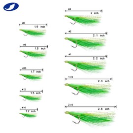 OCEAN CAT Fishing Rigs Saltwater Bait, Feather & Fish Skin 6 String Hooks Fishing Lure Tackle,Red/Green 10 Packs (Green, 1/0#)