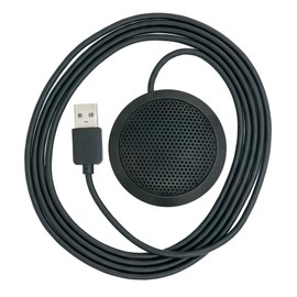 SYSTEM-S Microphone USB 2.0 Connection with 360° Recording Range in Black for PC