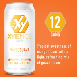 Xyience Mango Guava Energy Drink, 16 fl oz can (Pack of 12)