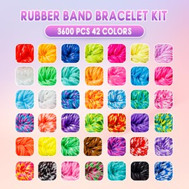 Ybxjges Ybxjges 3600+Rubber Band Bracelet Kit,Loom Bracelet Making Kit for Kids,Friendship Bracelet Loom Bands Kits with Loom Bands Supplies for Children Girls Gifts DIY Crafting Kit