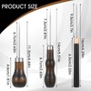BOHUIZ 3 Pcs Scratch Awl Tool with Wooden Handle Leather