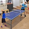 AOKUNG 5ft Mid-Size Table Tennis Table Foldable & Portable Ping
