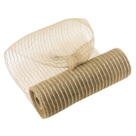 MEEDEE Poly Burlap Mesh 10 Inches Poly Jute Burlap Mesh Ribbon 10 Yards Spool Fall Mesh Ribbon for Wreaths Deco Mesh Ribbon for Christmas Tree, Mesh Garland, Bow Making, Mesh Wreath Supplies