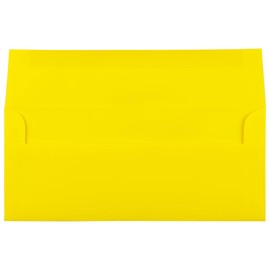 JAM PAPER #10 Business Colored Envelopes - 4 1/8 x 9 1/2 - Yellow Recycled - 50/Pack
