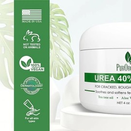 N/A Urea 40% Foot Cream With Pumice Stone & Brush 4oz, Crema Callosidades Pies Secos