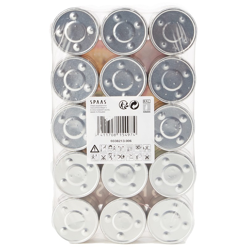 Spaas 30 Scented Tealights in Flatpack, ± 4.5 Hours, Tropical