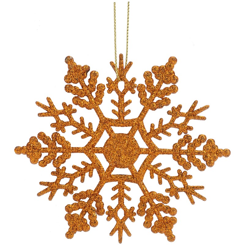 Christmas Concepts® Pack of 12-10cm Glitter Snowflake Hanging Decorations -