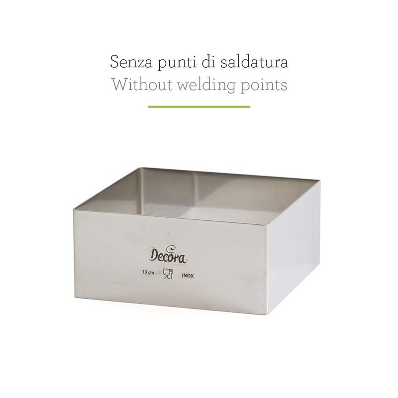 DECORA Stainless Steel Square, Silver, 20 x 26 x 4.5