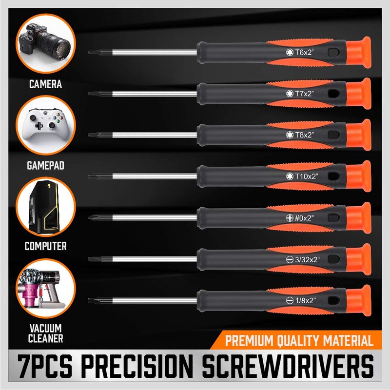 124-Piece Magnetic Screwdriver Set with Plastic Racking, Precision Screwdrivers, Magnetizer,