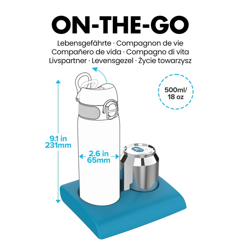 ion8 Leak-Proof Slim Water Bottle, BPA-Free, Teal, 500 ml