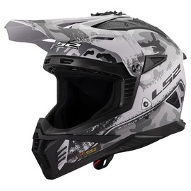 LS2 Helmets Gate II Full Face MX Motorcycle Helmet (Matte Carbine Tonal Gray/Black - Large)