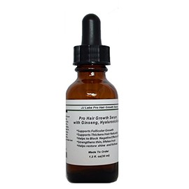 Pro Hair Growth Serum with Ginseng, and Hyaluronic Acid for Men and Women (1.2oz, Dropper Dispenser)