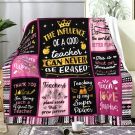 Sletop Teacher Blanket Teacher Appreciation Gifts for Women from Students,Cool Teachers Throw Blankets Gifts Best Teacher's Day Birthday Retirement Gifts 50"X40"