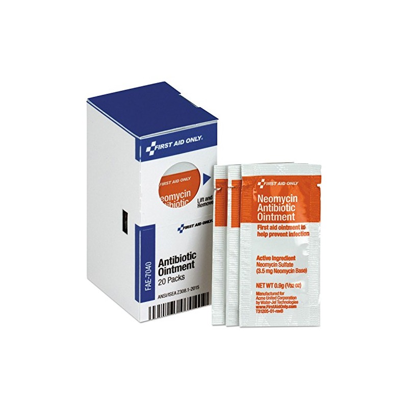 First Aid Only FAE-7040 SmartCompliance Refill Antibiotic Ointment Packets, 20