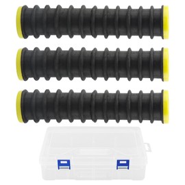 NOWHYX 3 Pcs Fishing Line Storage Organizer with 12 Line Slots, Fishing Leader Holder Snell Hook Tangl-e Free Spooler Winder Box for Fishin g Ice Fishin g(Color:Black)