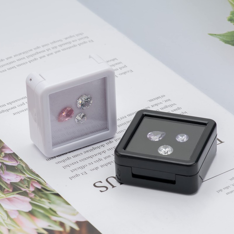 Giftop Gemstone Display Box Jewelry Box Container with Glass Top