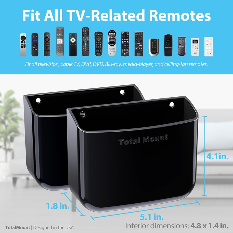 TotalMount Hole-Free Remote Holders – Eliminate Need to Drill Holes