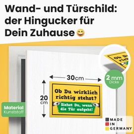 DankeDir! Ob Du wirklich richtig stehst Door Sign 30 x 20 cm - Saying Sign Birthday Gift Door Sign Funny Saying - Gift Party Decoration Office Gift Idea Colleagues Friends